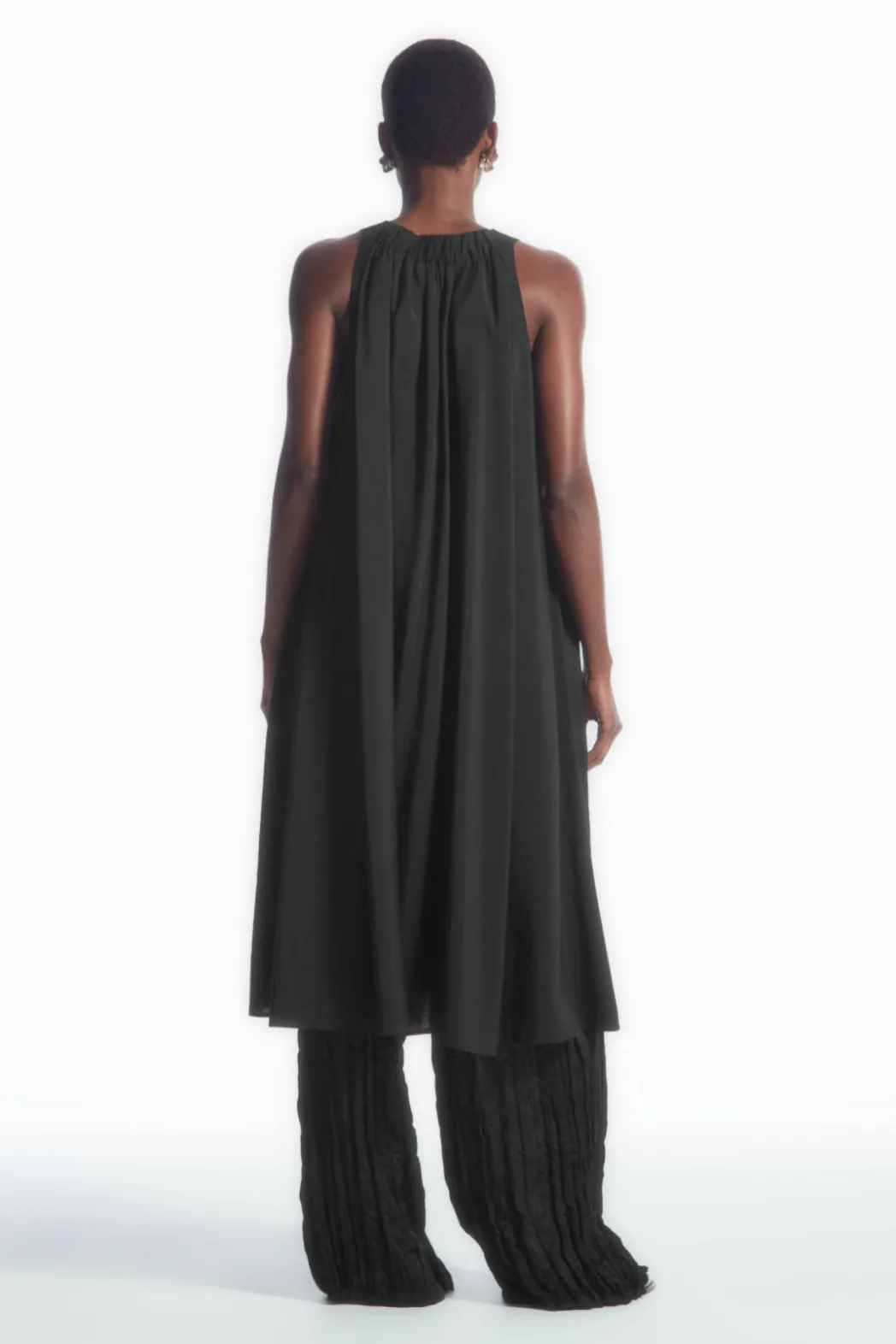 Hot COS RACER-NECK MIDI DRESS BLACK
