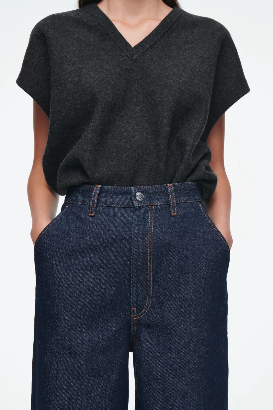 Online COS RAW DENIM PANTS INDIGO