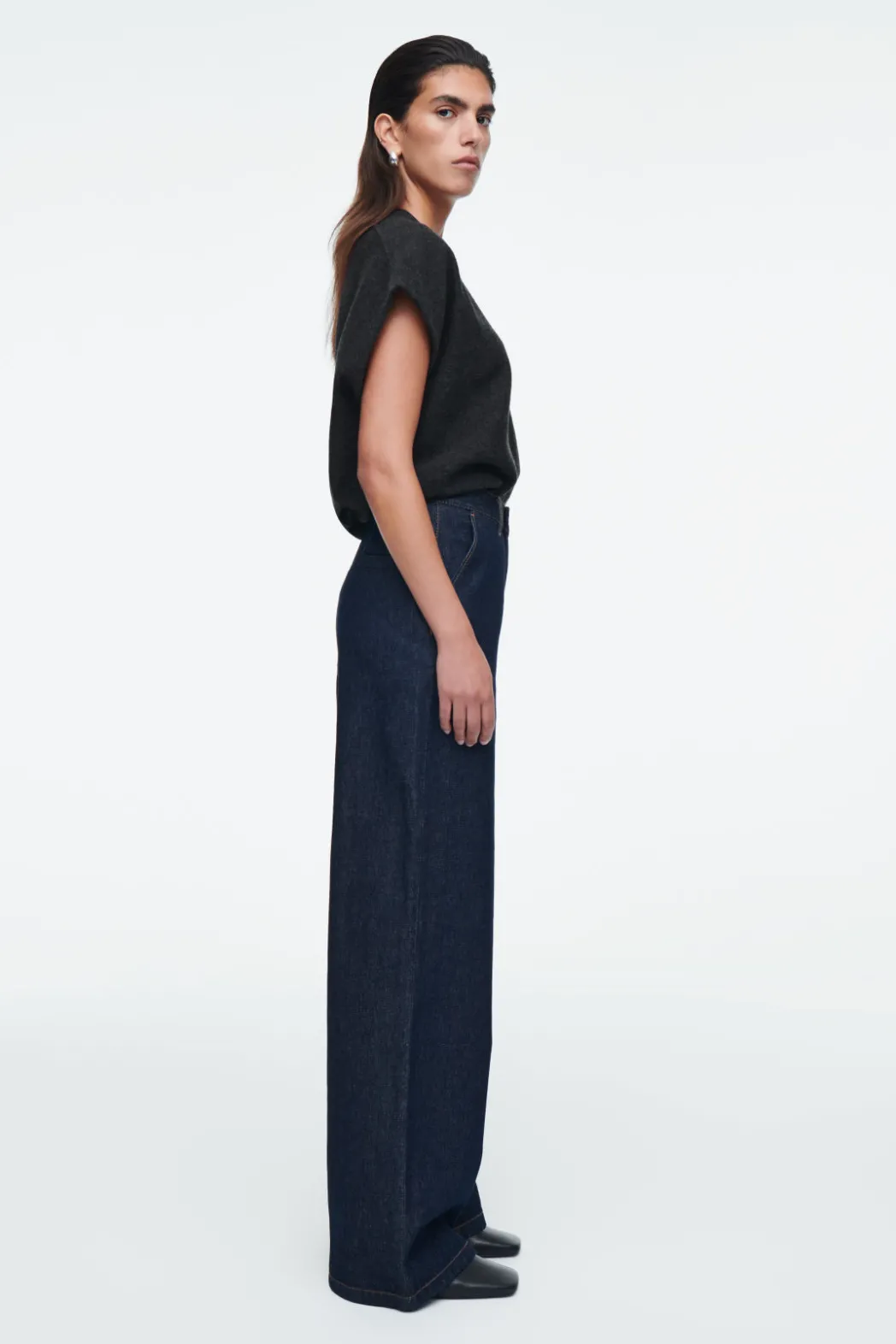 Online COS RAW DENIM PANTS INDIGO