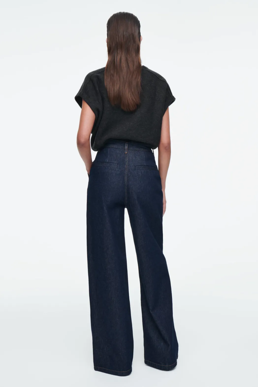Online COS RAW DENIM PANTS INDIGO