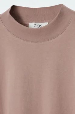 Best COS REGULAR BOXY MOCK-NECK T-SHIRT BEIGE