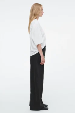 Outlet COS REGULAR BOXY MOCK-NECK T-SHIRT WHITE