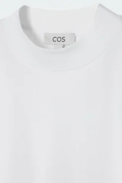Outlet COS REGULAR BOXY MOCK-NECK T-SHIRT WHITE
