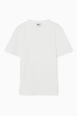 COS REGULAR BOXY V-NECK T-SHIRT WHITE