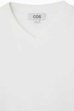 COS REGULAR BOXY V-NECK T-SHIRT WHITE