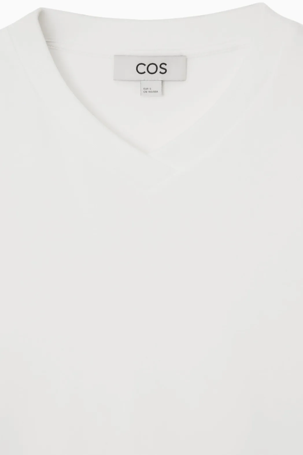 COS REGULAR BOXY V-NECK T-SHIRT WHITE