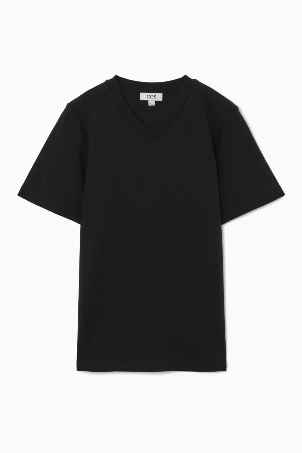 Sale COS REGULAR BOXY V-NECK T-SHIRT BLACK