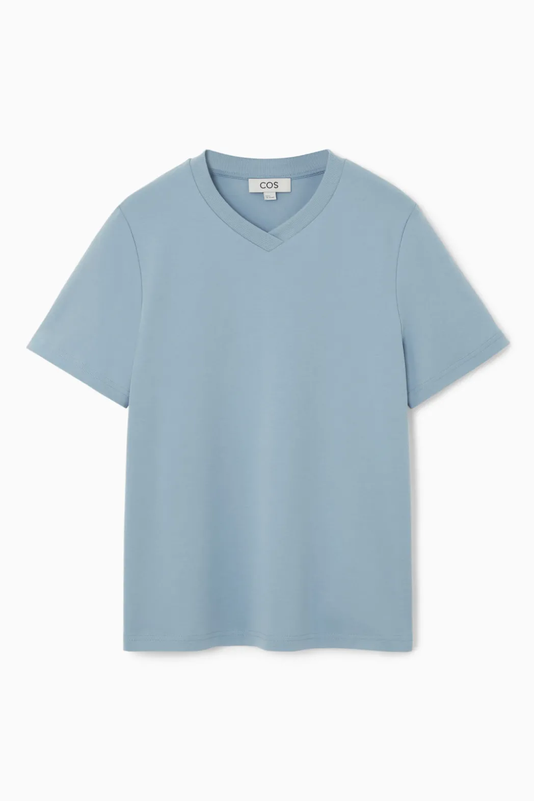 Hot COS REGULAR BOXY V-NECK T-SHIRT LIGHT BLUE