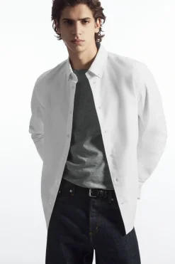 Hot COS REGULAR BUTTON-DOWN COLLAR COTTON OXFORD SHIRT WHITE