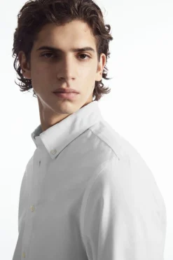 Hot COS REGULAR BUTTON-DOWN COLLAR COTTON OXFORD SHIRT WHITE