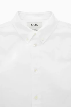 Hot COS REGULAR BUTTON-DOWN COLLAR COTTON OXFORD SHIRT WHITE