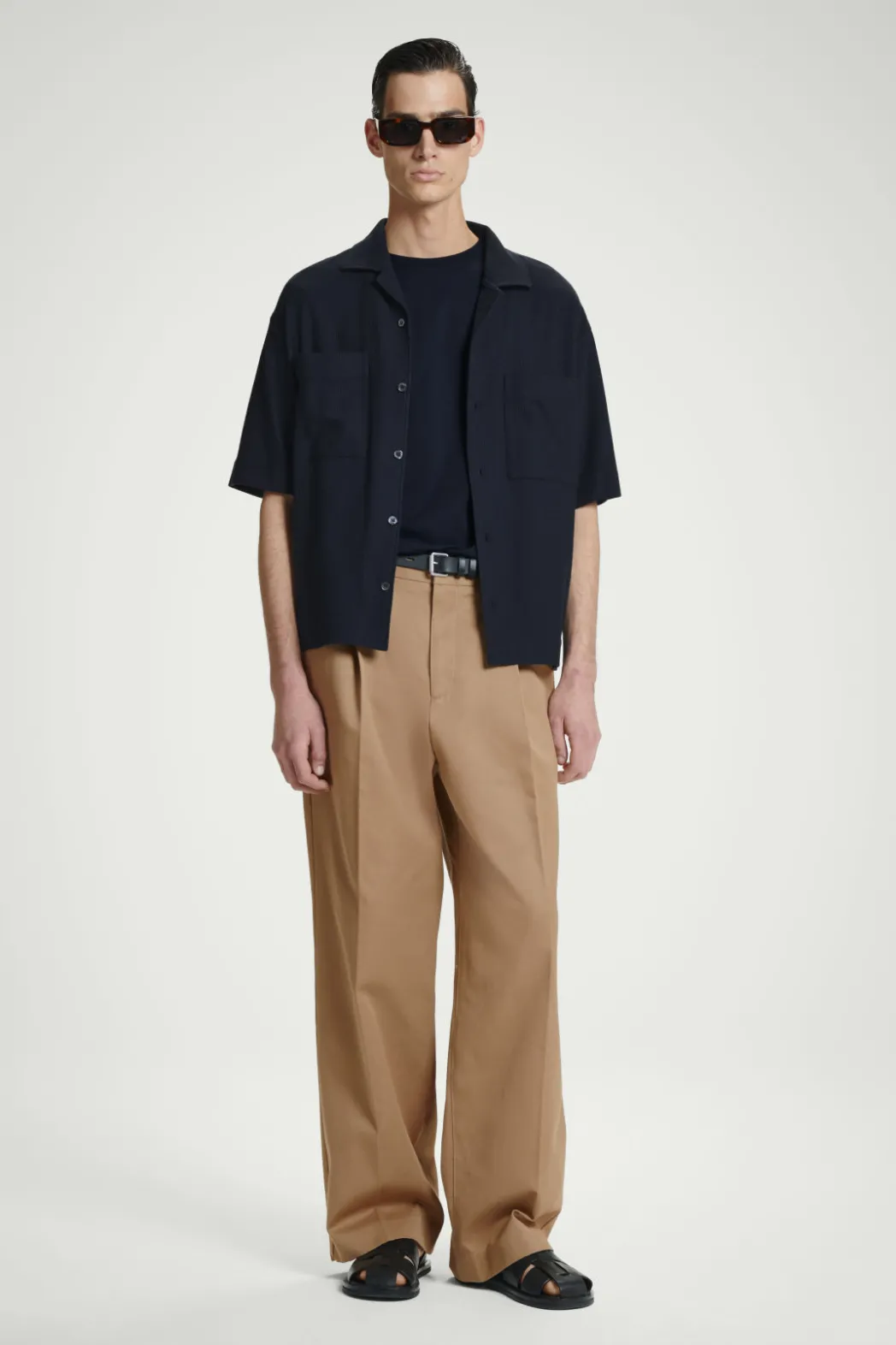 Discount COS REGULAR COTTON T-SHIRT NAVY