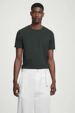 Discount COS REGULAR COTTON T-SHIRT dark green