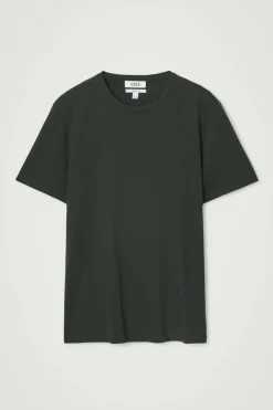 Discount COS REGULAR COTTON T-SHIRT dark green