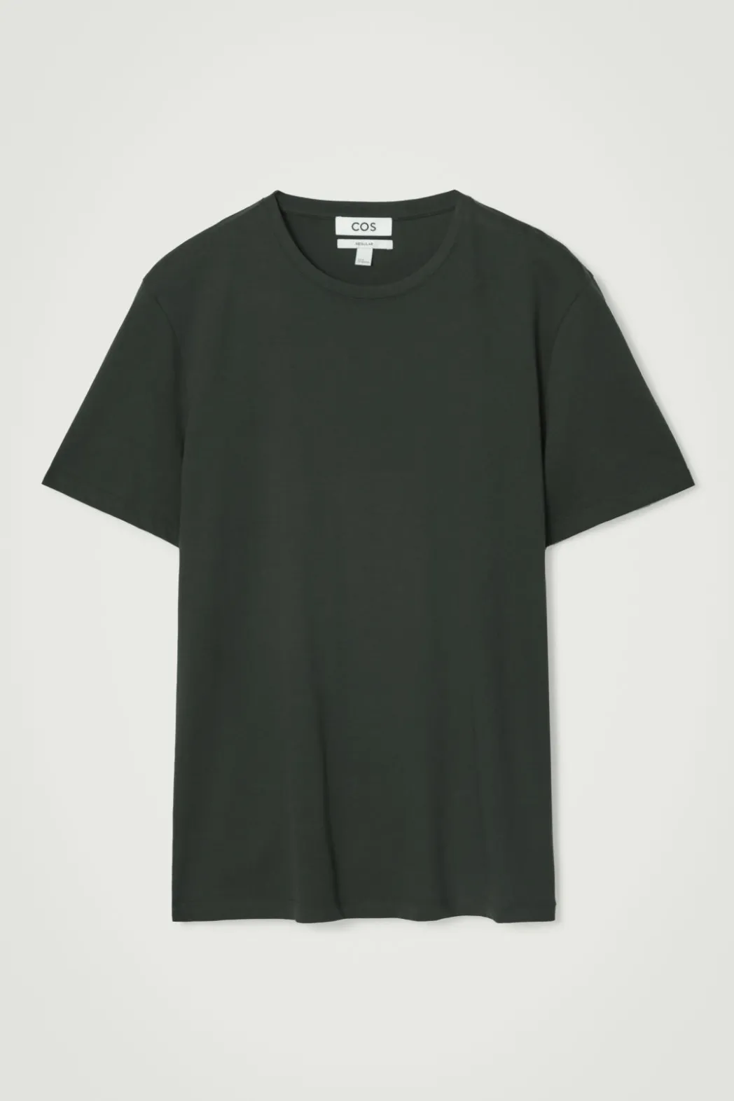 Discount COS REGULAR COTTON T-SHIRT dark green