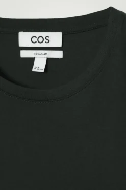 Discount COS REGULAR COTTON T-SHIRT dark green