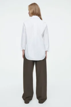Clearance COS REGULAR CURVED-HEM SHIRT WHITE