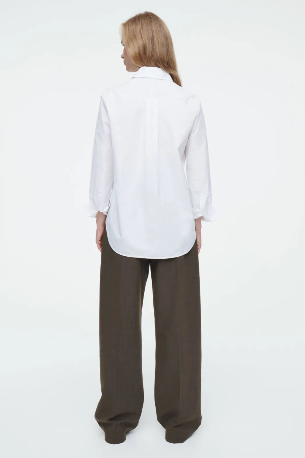 Clearance COS REGULAR CURVED-HEM SHIRT WHITE