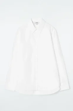 Clearance COS REGULAR CURVED-HEM SHIRT WHITE
