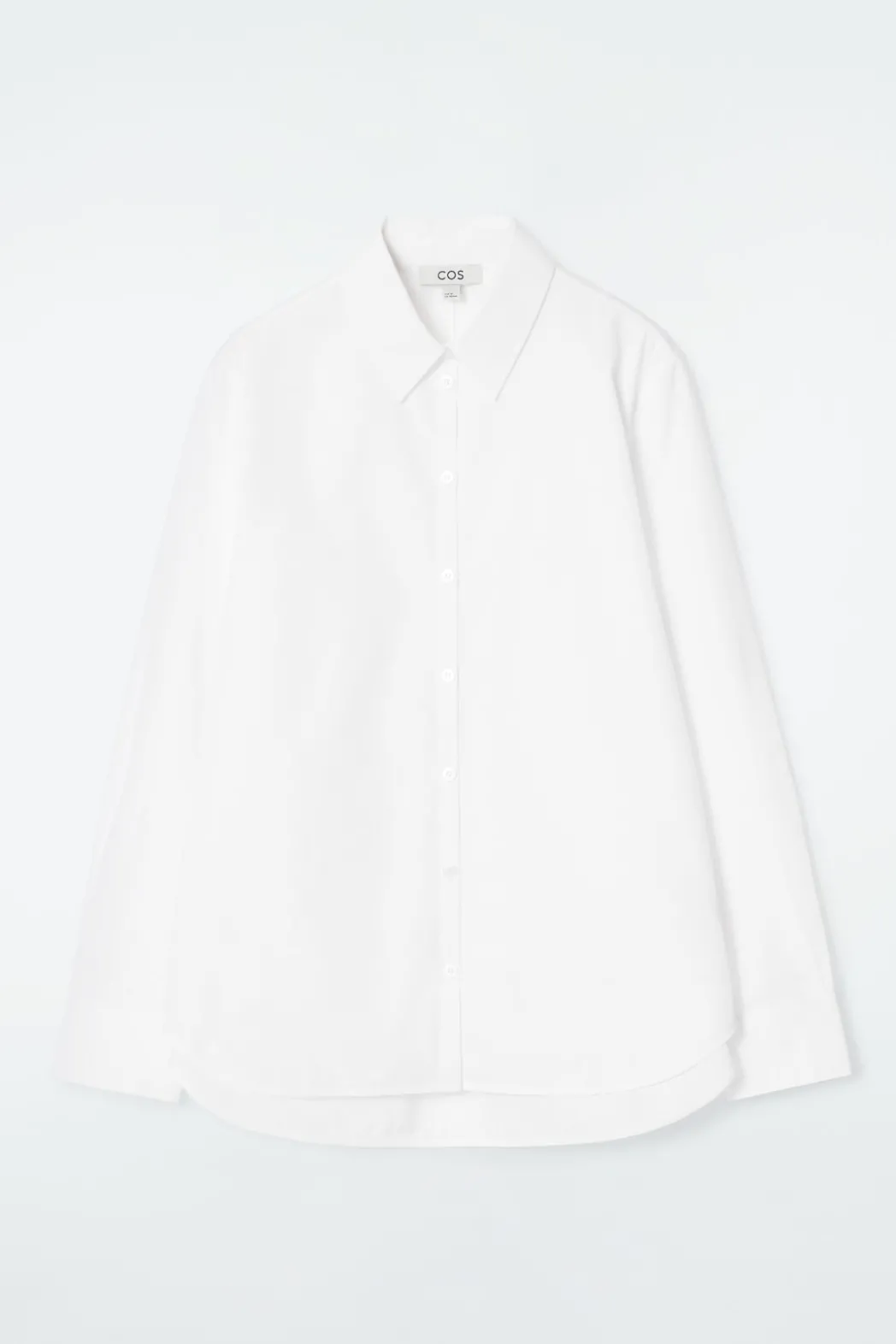 Clearance COS REGULAR CURVED-HEM SHIRT WHITE