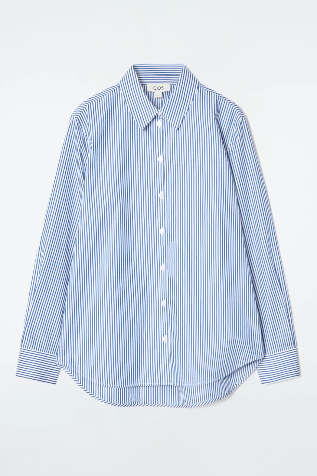 COS REGULAR CURVED-HEM SHIRT BLUE / STRIPED