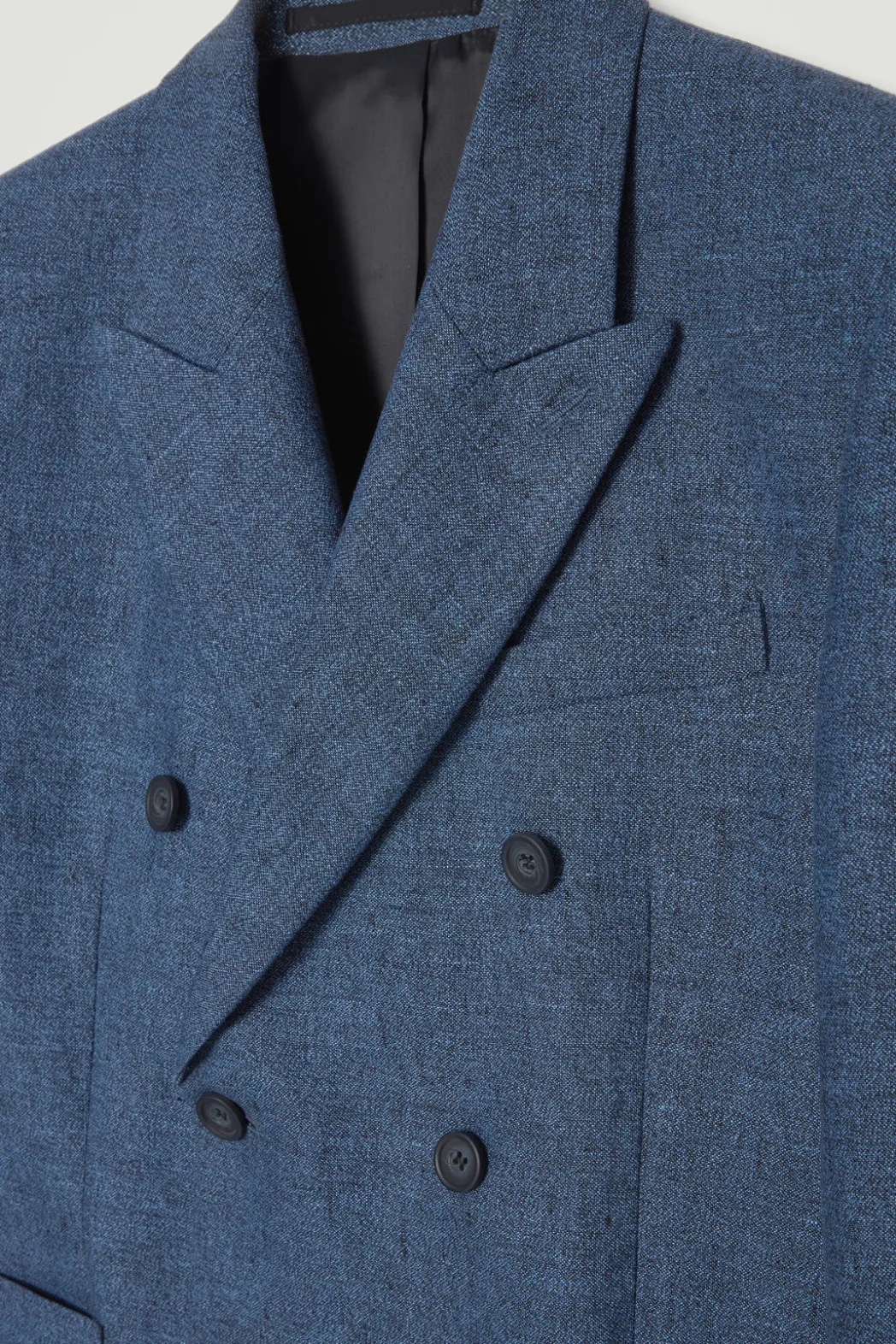 Outlet COS REGULAR DOUBLE-BREASTED LINEN BLAZER BLUE