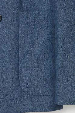 Outlet COS REGULAR DOUBLE-BREASTED LINEN BLAZER BLUE