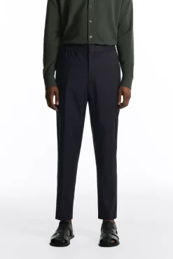 Clearance COS REGULAR ELASTICATED WOOL-TWILL TAPERED PANTS DARK NAVY