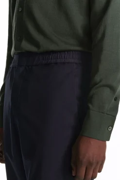 Clearance COS REGULAR ELASTICATED WOOL-TWILL TAPERED PANTS DARK NAVY