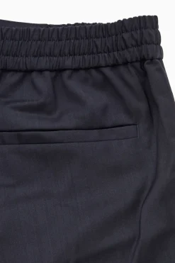 Clearance COS REGULAR ELASTICATED WOOL-TWILL TAPERED PANTS DARK NAVY