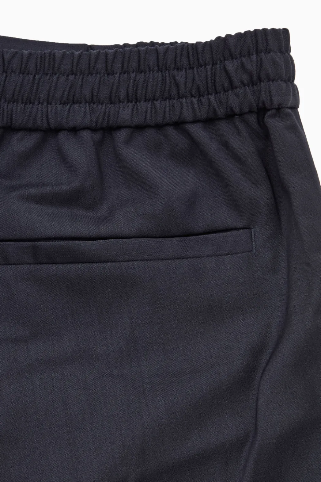 Clearance COS REGULAR ELASTICATED WOOL-TWILL TAPERED PANTS DARK NAVY