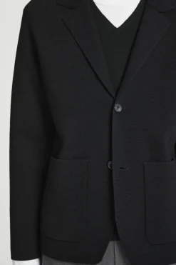 Sale COS REGULAR KNITTED MERINO-WOOL BLAZER BLACK