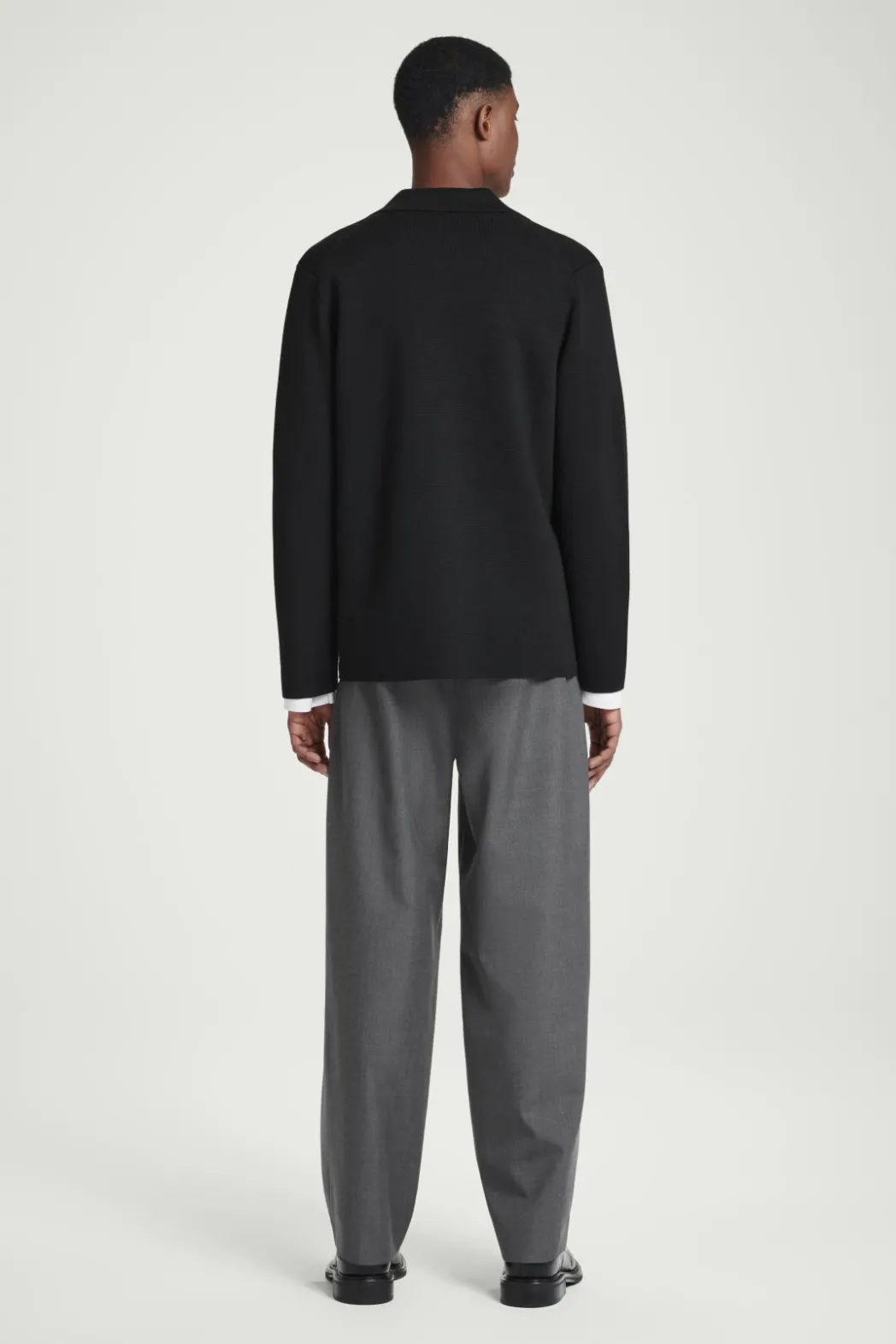 Sale COS REGULAR KNITTED MERINO-WOOL BLAZER BLACK