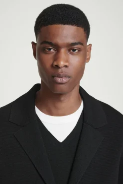 Sale COS REGULAR KNITTED MERINO-WOOL BLAZER BLACK