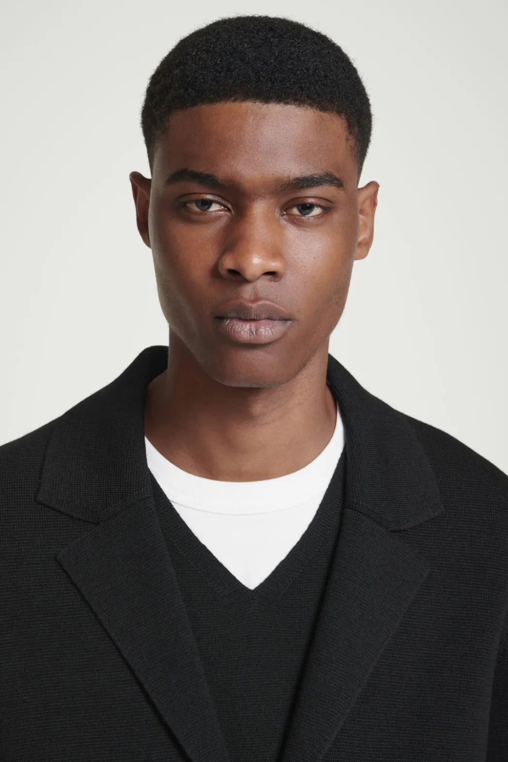 Sale COS REGULAR KNITTED MERINO-WOOL BLAZER BLACK