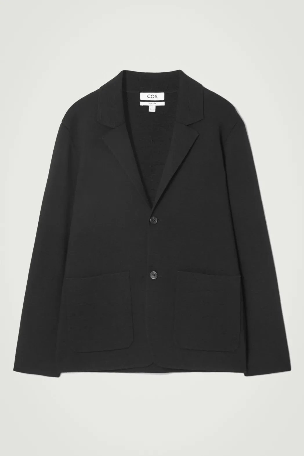 Sale COS REGULAR KNITTED MERINO-WOOL BLAZER BLACK