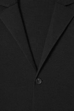 Sale COS REGULAR KNITTED MERINO-WOOL BLAZER BLACK