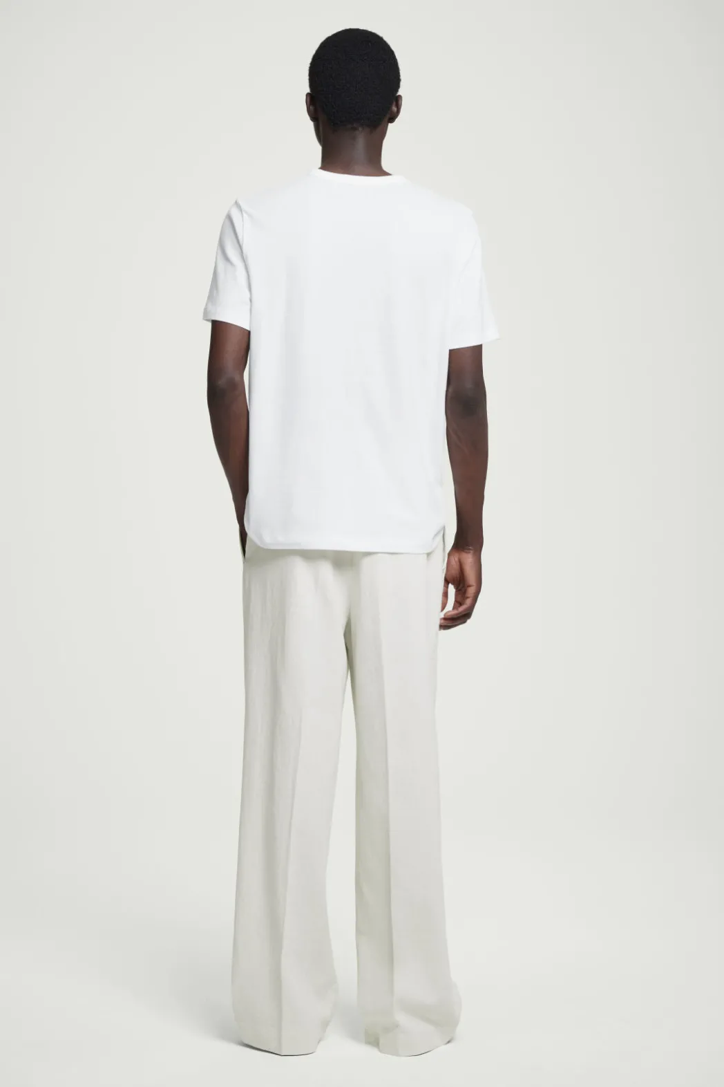 New COS REGULAR LIGHTWEIGHT BRUSHED-COTTON T-SHIRT White