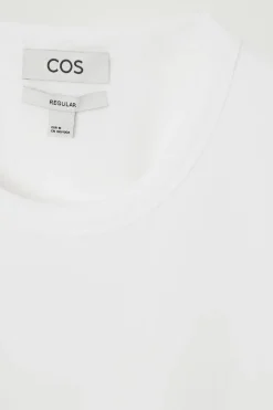 New COS REGULAR LIGHTWEIGHT BRUSHED-COTTON T-SHIRT White