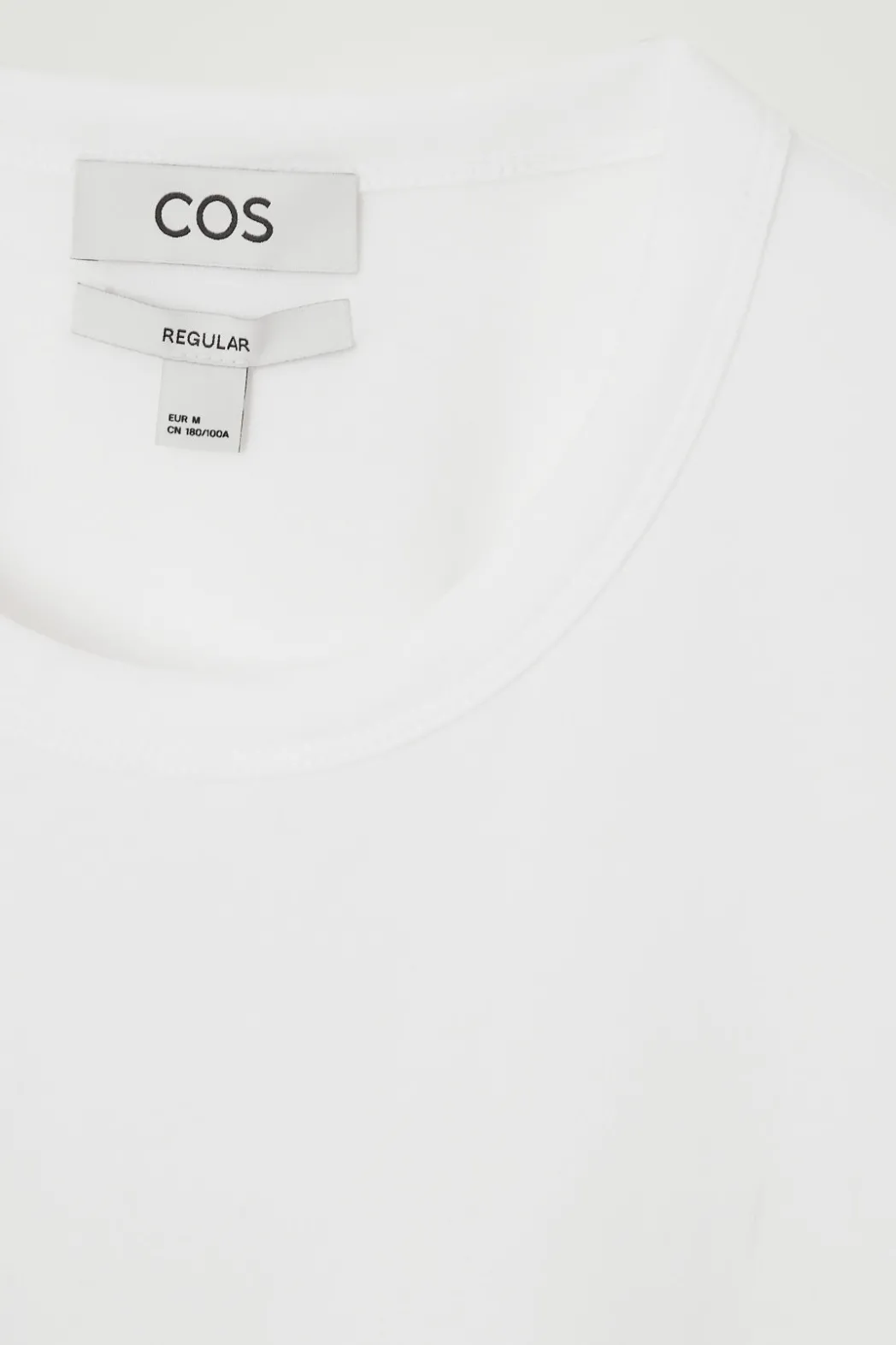 New COS REGULAR LIGHTWEIGHT BRUSHED-COTTON T-SHIRT White