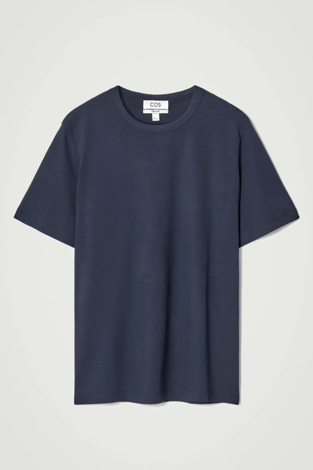 Best COS REGULAR LIGHTWEIGHT BRUSHED-COTTON T-SHIRT NAVY