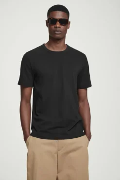 Discount COS REGULAR LIGHTWEIGHT BRUSHED-COTTON T-SHIRT BLACK
