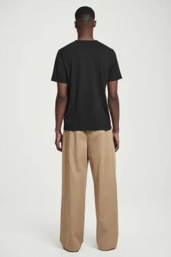 Discount COS REGULAR LIGHTWEIGHT BRUSHED-COTTON T-SHIRT BLACK