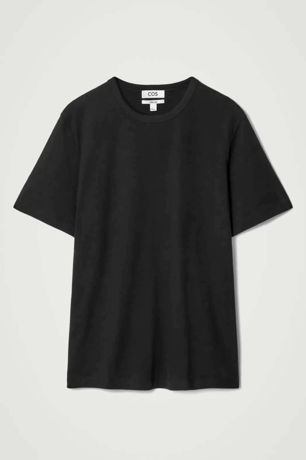 Discount COS REGULAR LIGHTWEIGHT BRUSHED-COTTON T-SHIRT BLACK