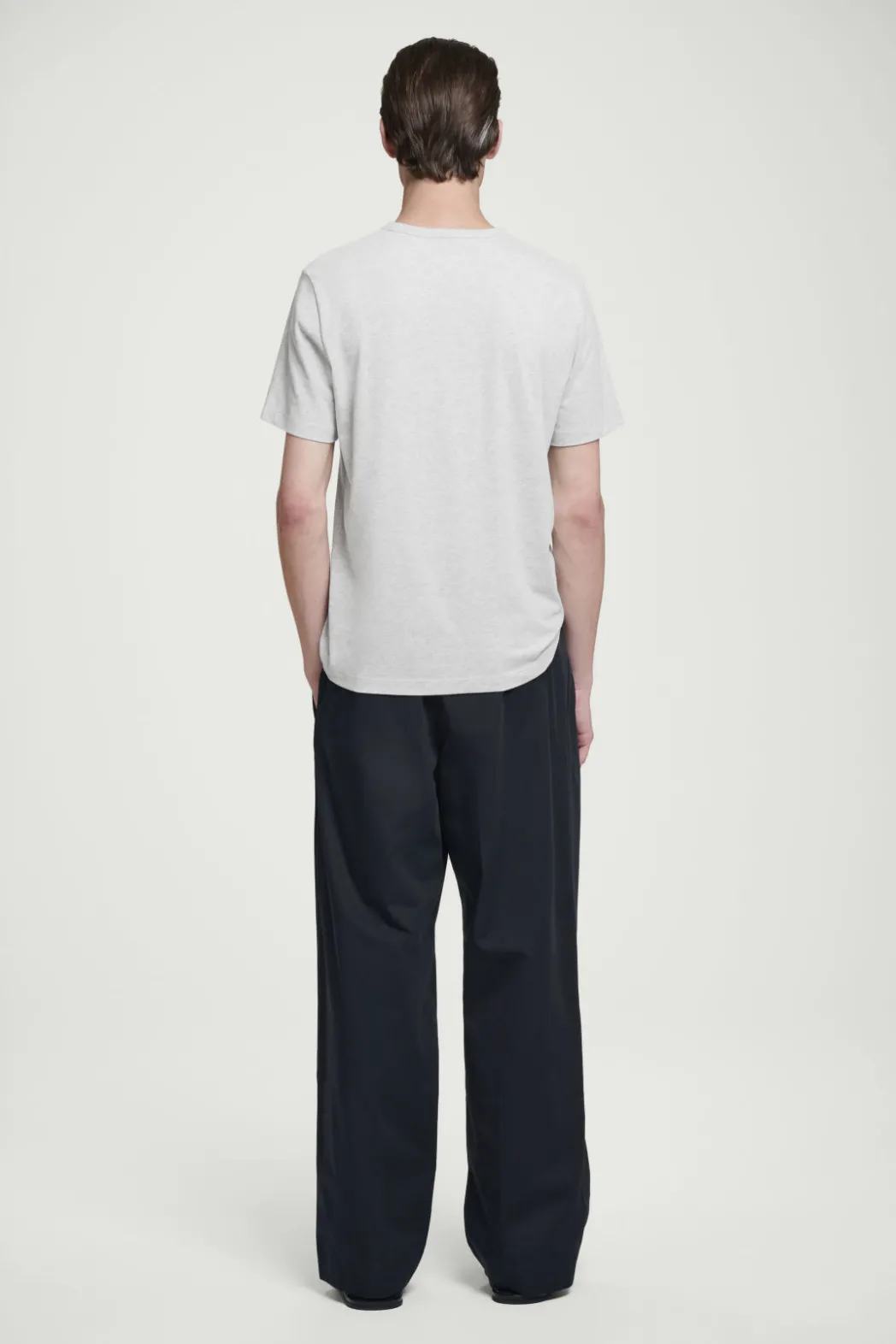 Hot COS REGULAR LIGHTWEIGHT BRUSHED-COTTON T-SHIRT GRAY MÉLANGE