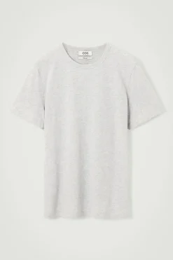 Hot COS REGULAR LIGHTWEIGHT BRUSHED-COTTON T-SHIRT GRAY MÉLANGE