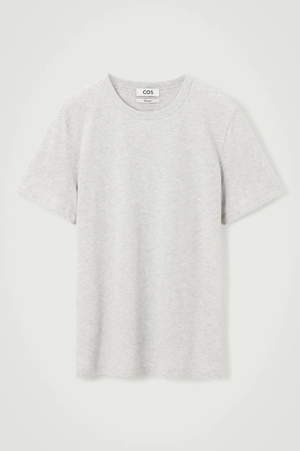 Hot COS REGULAR LIGHTWEIGHT BRUSHED-COTTON T-SHIRT GRAY MÉLANGE