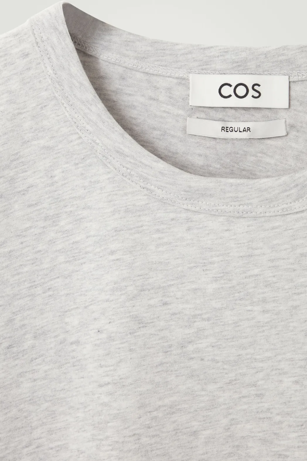 Hot COS REGULAR LIGHTWEIGHT BRUSHED-COTTON T-SHIRT GRAY MÉLANGE
