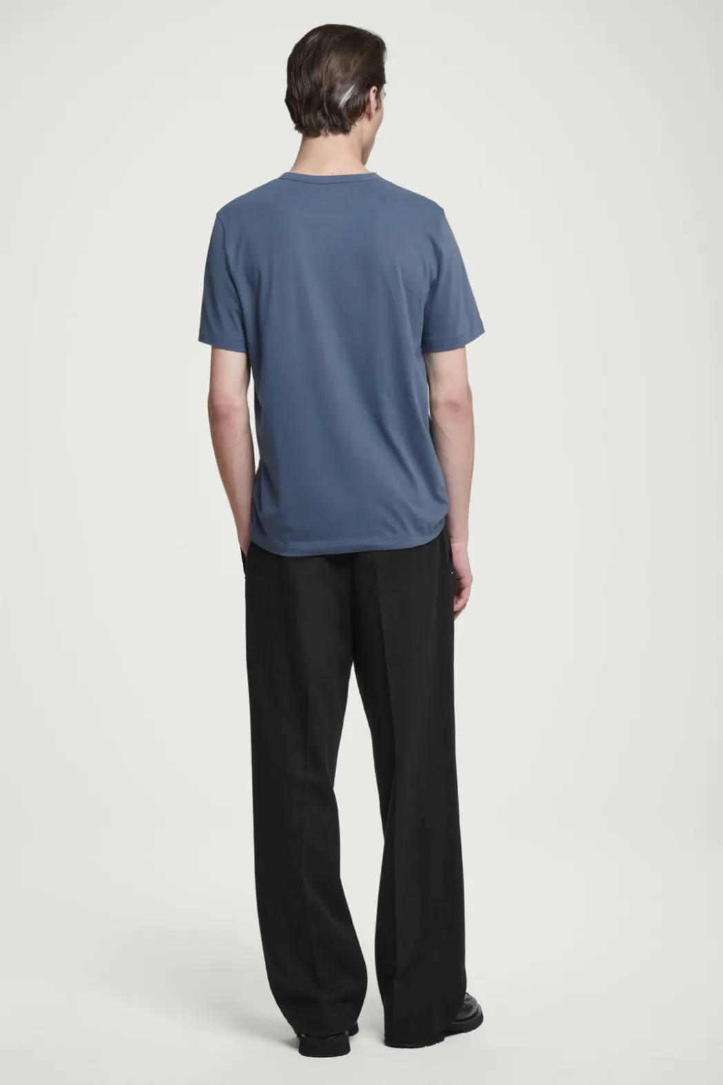 Hot COS REGULAR LIGHTWEIGHT BRUSHED-COTTON T-SHIRT INDIGO BLUE