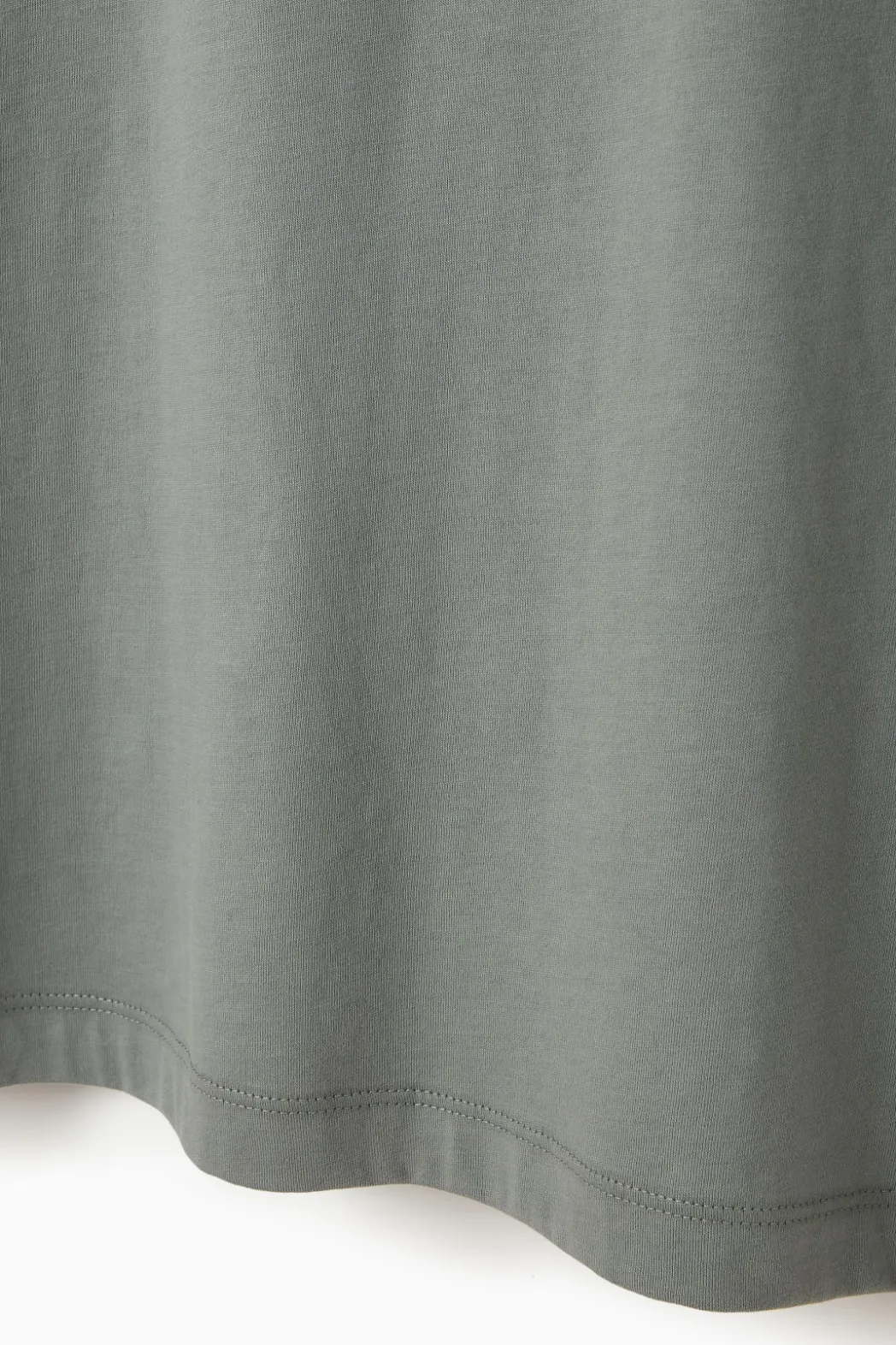 Best COS REGULAR LIGHTWEIGHT BRUSHED-COTTON T-SHIRT DUSTY GREEN